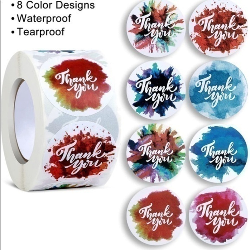 100- 1.5 inch thank you stickers​